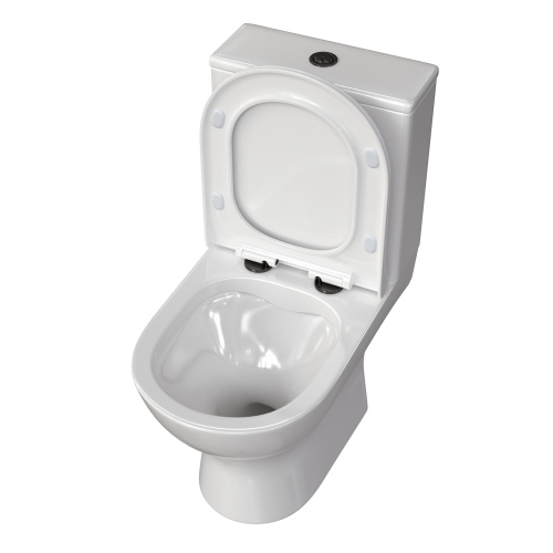 Унитаз напольный с бачком Taliente Arte AR35045+Nero pulsante белый с сиденьем безободковый душевой смыв - фото 2